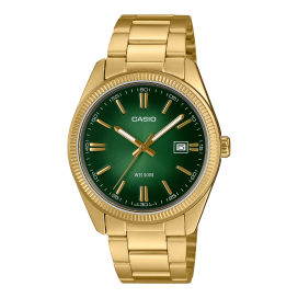 Montre Homme Casio - Heritage vert bracelet acier PVD - Ref MTP-1302PGC-3AVEF
