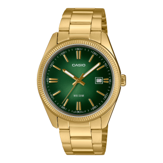 Montre Homme Casio - Heritage vert bracelet acier PVD - Ref MTP-1302PGC-3AVEF