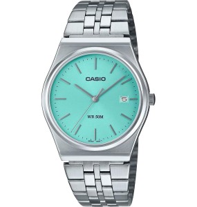 Montre Mixte Casio - Timeless bleu bracelet acier - Ref MTP-B145D-2A1VEF