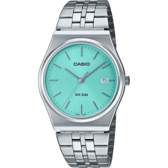 Montre Mixte Casio - Timeless bleu bracelet acier - Ref MTP-B145D-2A1VEF