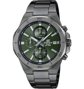 Montre Homme Casio - Edifice Classic vert bracelet acier - Ref EFV-640DC-3AVUEF