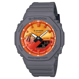 Montre Homme Casio - Capsule Flame Inside orange bracelet résine - Ref GA-2100FL-8AER