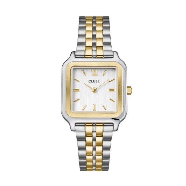 Montre Femme Cluse - Gracieuse blanc bracelet acier bicolore - Ref CW11901