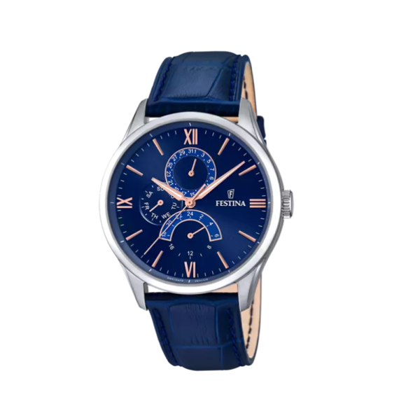 Montre Homme Festina - Retro bleu bracelet cuir - Ref F16823/3