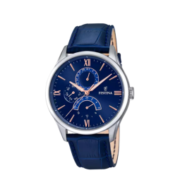 Montre Homme Festina - Retro bleu bracelet cuir - Ref F16823/3