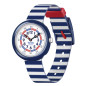 Montre Junior FlikFlak - Little Boat bleue bracelet textile - Ref FBNP193