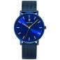 Montre Homme Pierre Lannier - Essential bleu et bracelet en acier mailles milanaises bleues - Ref 218F466