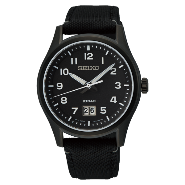 Montre Homme Seiko - Sports noir et bracelet en nylon noir - Ref SUR571P1
