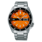 Montre Homme Seiko - 5 Sports Double Hurricane orange bracelet acier - Ref SRPK11K1