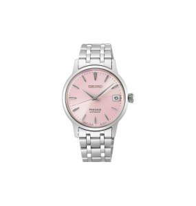 Montre Femme Seiko - Presage Automatique Cocktail Cosmopolitain rose bracelet acier - Ref SRP839J1
