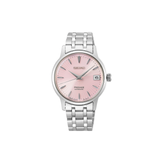Montre Femme Seiko - Presage Automatique Cocktail Cosmopolitain rose bracelet acier - Ref SRP839J1
