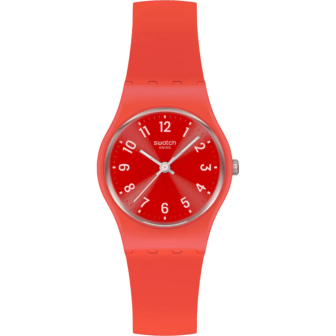 Montre Mixte Swatch - Notes of Coral rose bracelet silicone - Ref LP165