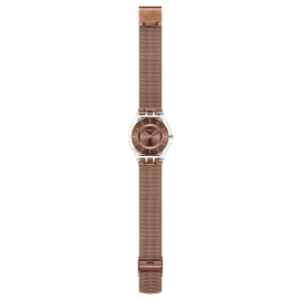 Montre Mixte Swatch - Mocha in Mind Marron bracelet acier PVD - Ref SS08K121M