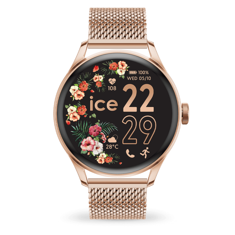Ice Watch - Montre Smart Two rond acier doré rose - Ref 023394