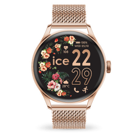 Ice Watch - Montre Smart Two rond acier doré rose - Ref 023394