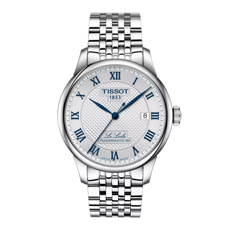 Montre Homme Tissot Le Locle gris bracelet cuir - Réf. T0064071103303