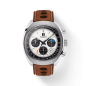 Montre Homme Tissot Heritage chronographe blanc bracelet cuir - Réf. T1244271603101