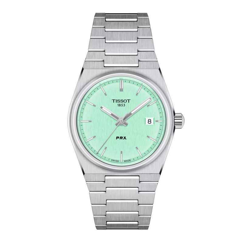 Montre Mixte Tissot PRX vert clair bracelet acier - Réf. T1372101109100