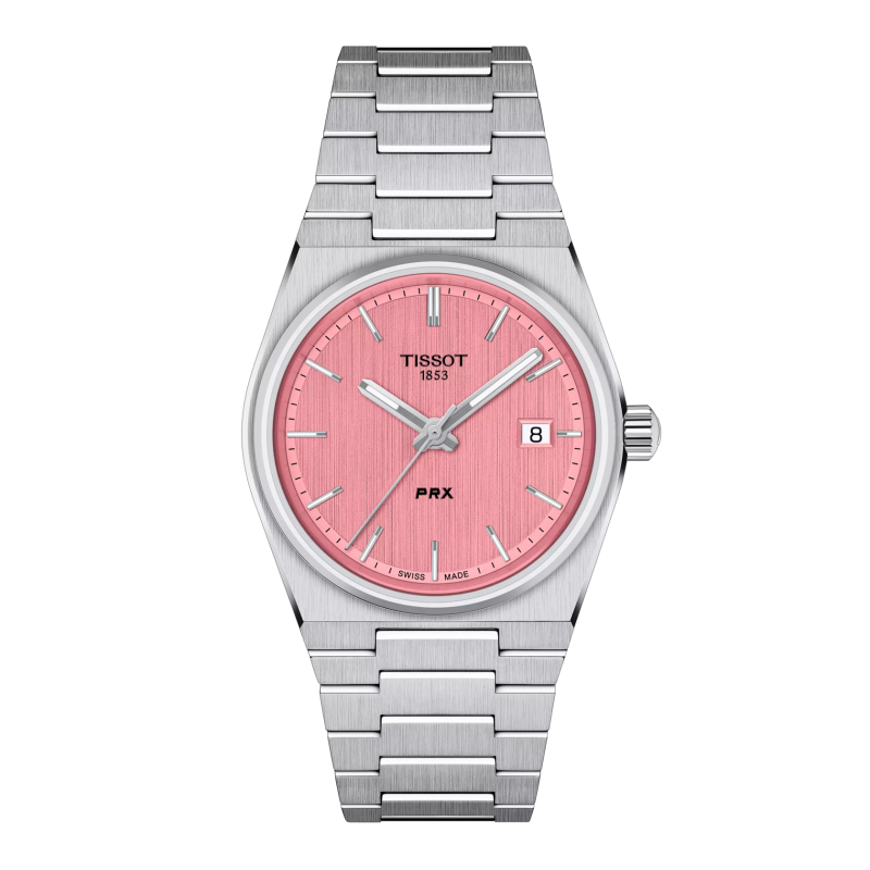 Montre Mixte Tissot PRX rose bracelet acier - Réf. T1372101133100