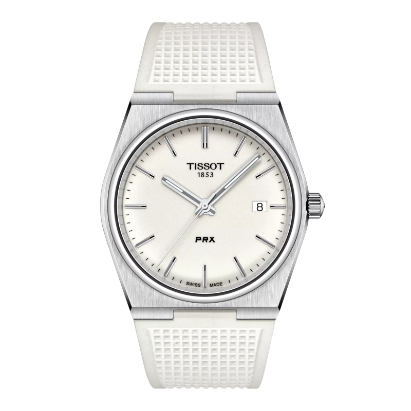 Montre Homme Tissot PRX blanc bracelet silicone - Réf. T1374101701100