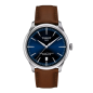 Montre Homme Tissot Chemin des Tourelles automatique bleu bracelet cuir brun - Réf. T1398071604100