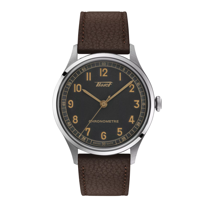 Montre Homme Tissot T-Télémètre Heritage 1938 brun bracelet cuir - Réf. T1424641606200