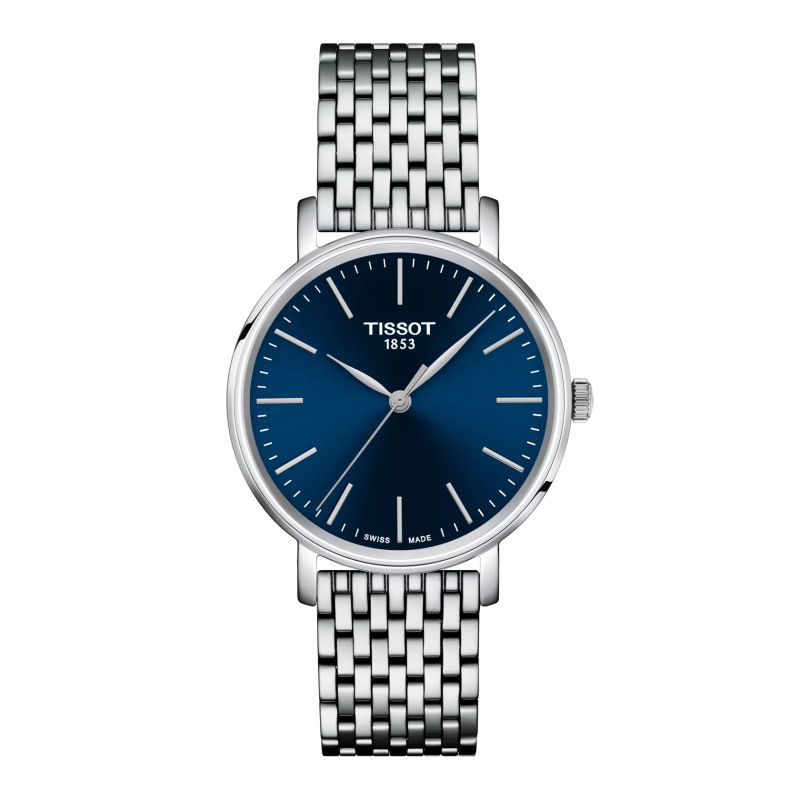 Montre Femme Tissot Everytime bleu bracelet acier - Réf. T1432101104100