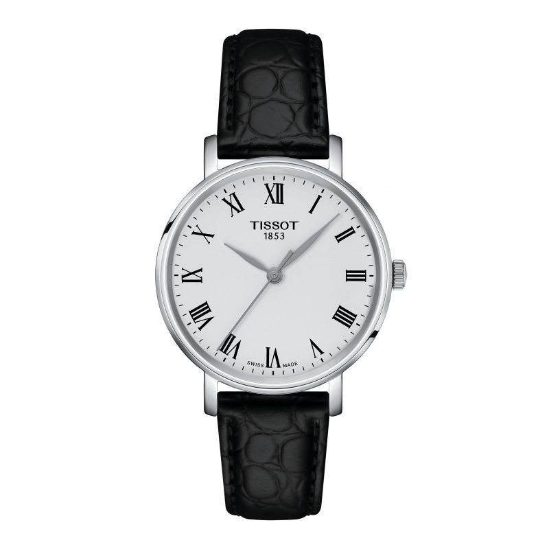 Montre Femme Tissot Everytime blanc bracelet cuir - Réf. T1432101603300