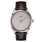 Montre Homme Tissot PR100 argenté bracelet cuir brun - Réf. T1504101603100