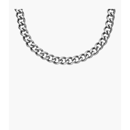 Fossil - Collier chaine acier blanc - Ref JF04614040