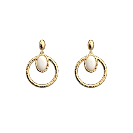 Les Georgettes - Boucles d'oreilles Mirage nacre 25mm - Ref 70412951908000