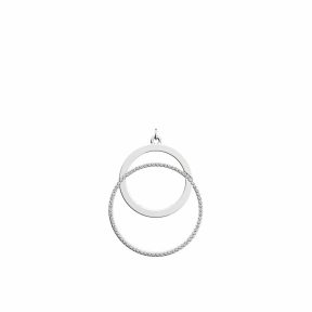 Les Georgettes - Pendentif double cercle argenté 25mm - Ref 70383581608000