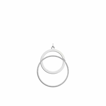 Les Georgettes - Pendentif double cercle argenté 25mm - Ref 70383581608000