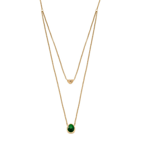 Skagen - Collier double rang acier doré - Ref SKJ1855710