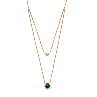 Skagen - Collier double rang acier doré - Ref SKJ1855710