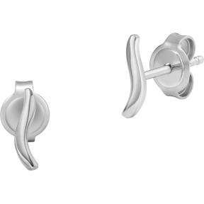 Skagen - Boucles d'oreilles clous vagues acier argenté - Ref SKJ1791040