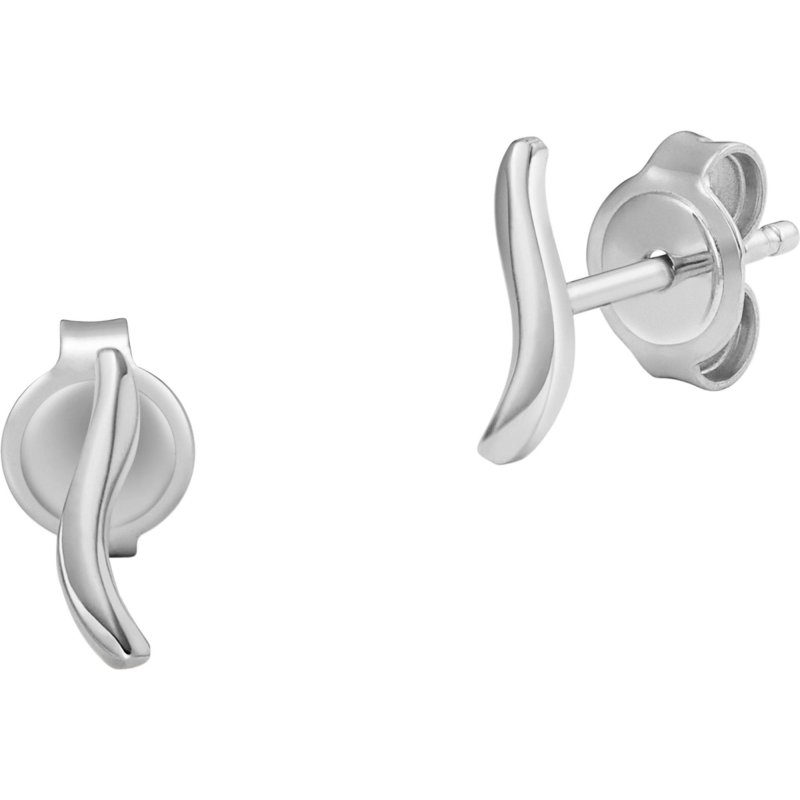Skagen - Boucles d'oreilles clous vagues acier argenté - Ref SKJ1791040