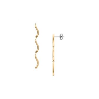Skagen - Boucles d'oreilles Pendantes vagues acier doré - Ref SKJ1784710