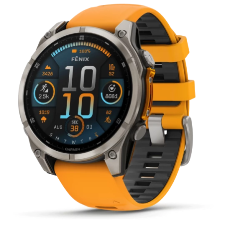 GARMIN - Montre Homme Fenix 8 orange - Ref 010-02904-11