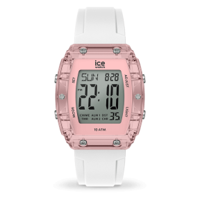 ICE WATCH - Montre Femme ICE digit boliday White Clear pink - Ref 24566