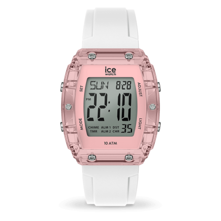 ICE WATCH - Montre Femme ICE digit boliday White Clear pink - Ref 24566
