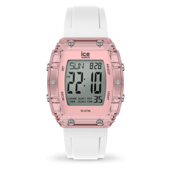 ICE WATCH - Montre Femme ICE digit boliday White Clear pink - Ref 24566